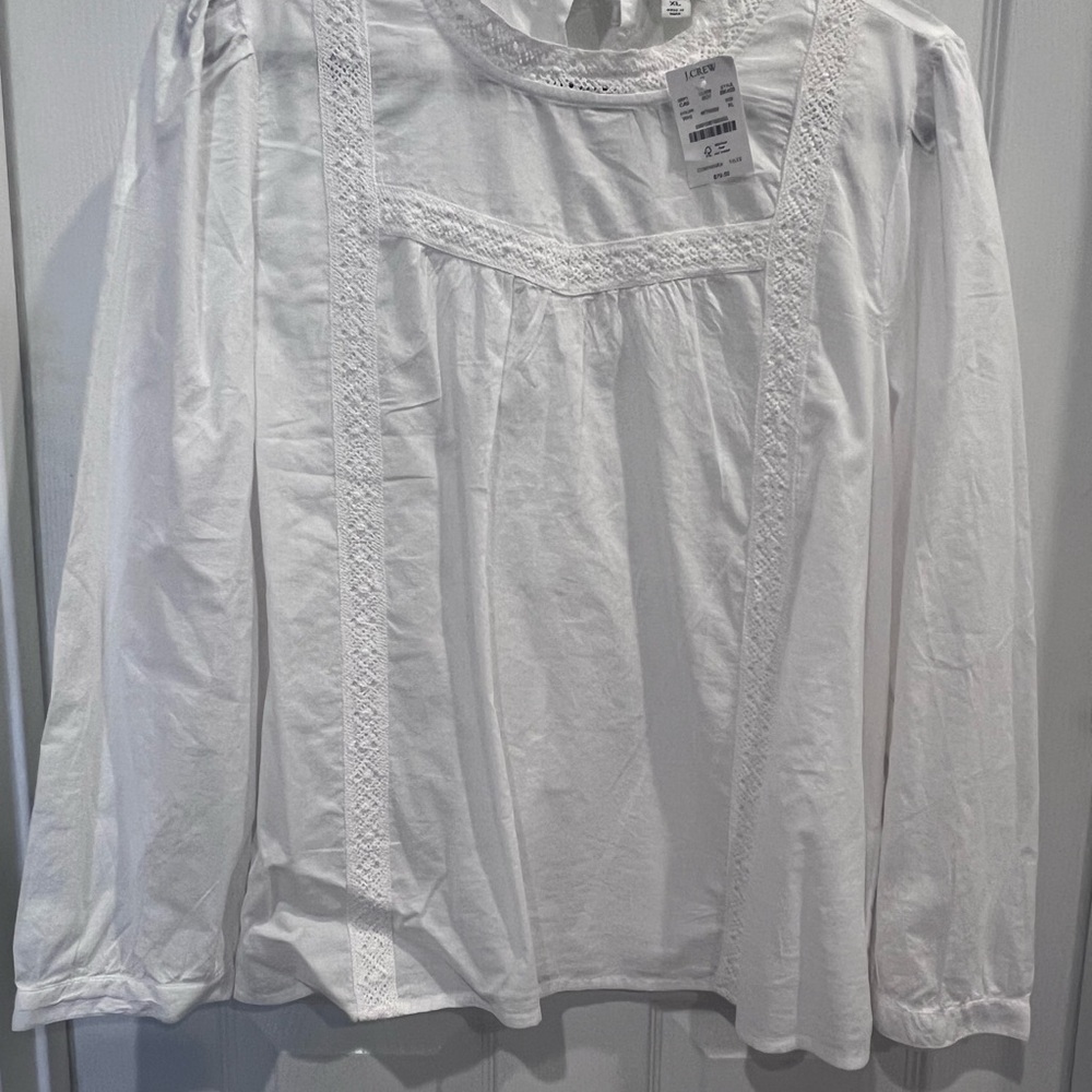J. Crew White Lace Blouse